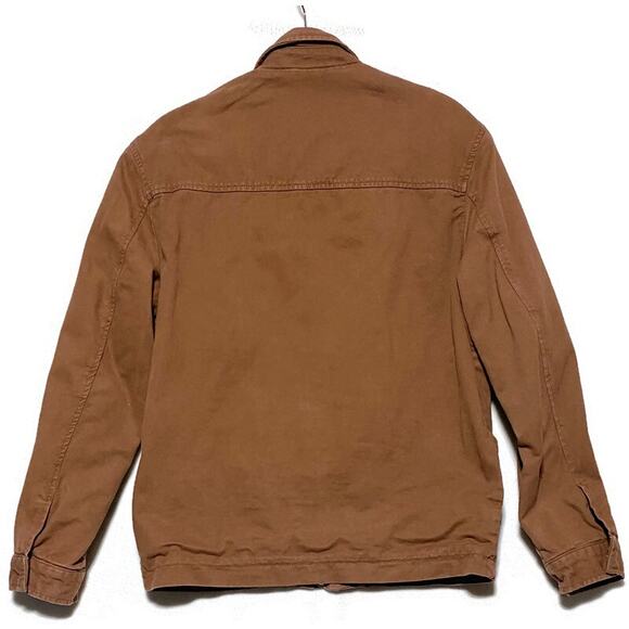 Zara Zip Up Jacket Men's Size Small Burnt Sienna Brown Made in Turkey - Picture 2 of 8